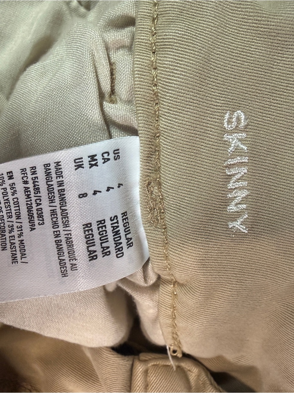 American Eagle Outfitters Slim Fit Chino Pants in Light Tan - Picture 7 of 10